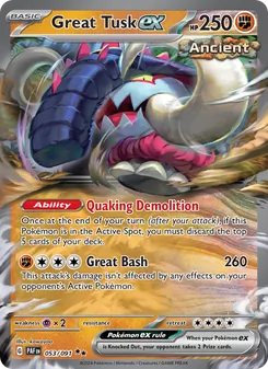 Great Tusk ex, Paldean Fates, no. 053