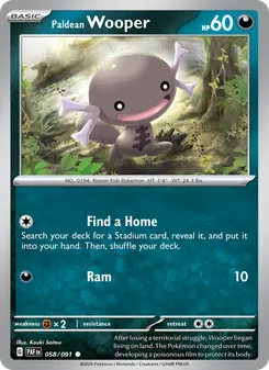 Paldean Wooper, Paldean Fates, no. 058