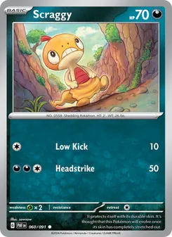 Scraggy, Paldean Fates, no. 060