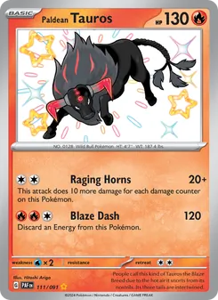 Paldean Tauros, Paldean Fates, no. 111
