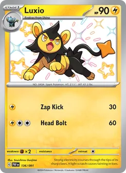 Luxio, Paldean Fates, no. 136