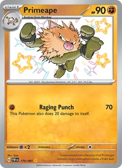 Primeape, Paldean Fates, no. 170