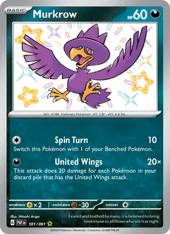 Murkrow, Paldean Fates, no. 181