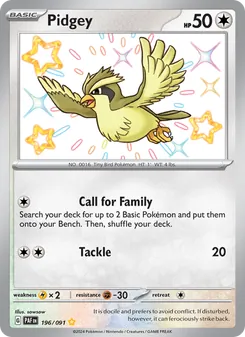Pidgey, Paldean Fates, no. 196