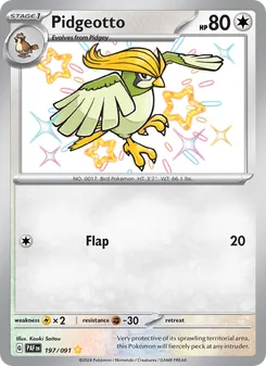 Pidgeotto, Paldean Fates, no. 197