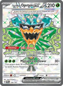 Teal Mask Ogerpon ex, Twilight Masquerade, no. 190