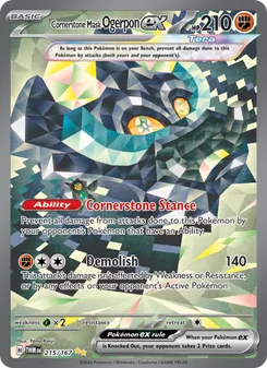 Cornerstone Mask Ogerpon ex, Twilight Masquerade, no. 215