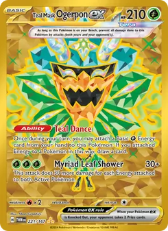 Teal Mask Ogerpon ex, Twilight Masquerade, no. 221