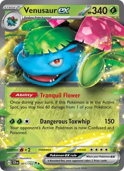 Venusaur ex, Stellar Crown, no. 001