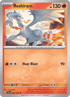 Reshiram, Stellar Crown, no. 022