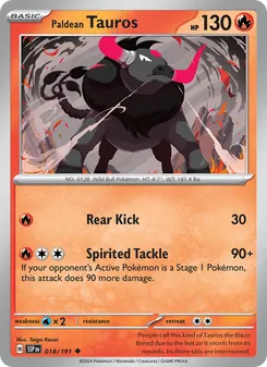 Paldean Tauros, Surging Sparks, no. 018