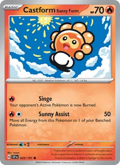 Castform Sunny Form, Surging Sparks, no. 020