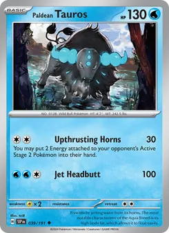 Paldean Tauros, Surging Sparks, no. 039