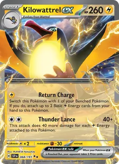 Kilowattrel ex, Surging Sparks, no. 068