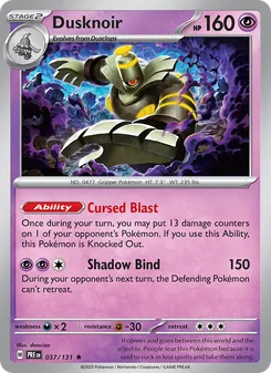 Dusknoir, Prismatic Evolutions, no. 037
