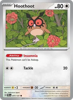 Hoothoot, Prismatic Evolutions, no. 077