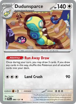 Dudunsparce, Prismatic Evolutions, no. 080