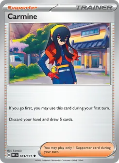 Carmine, Prismatic Evolutions, no. 103
