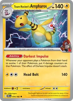 Team Rocket's Ampharos, Destined Rivals, no. 074