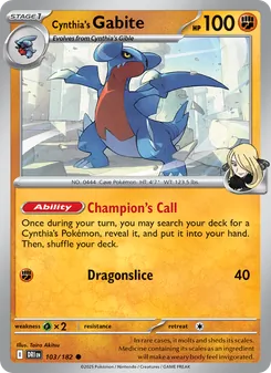 Cynthia's Gabite, Destined Rivals, no. 103