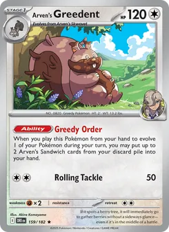 Arven's Greedent, Destined Rivals, no. 159