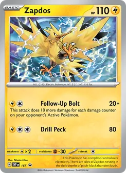 Zapdos, SVP Black Star Promos, no. 157