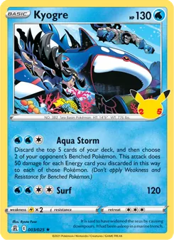 Kyogre, Celebrations, no. 3