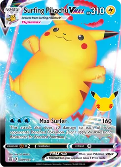 Surfing Pikachu VMAX, Celebrations, no. 9