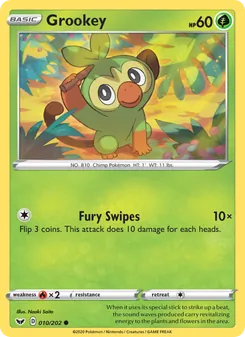 Grookey, Sword & Shield, no. 10