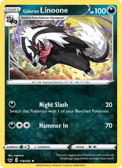 Galarian Linoone, Sword & Shield, no. 118