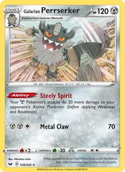 Galarian Perrserker, Sword & Shield, no. 128
