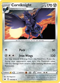 Corviknight, Sword & Shield, no. 135