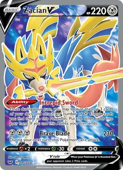 Zacian V, Sword & Shield, no. 195