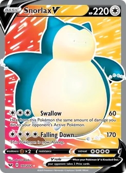 Snorlax V, Sword & Shield, no. 197