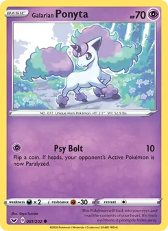 Galarian Ponyta, Sword & Shield, no. 81