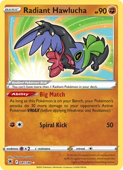 Radiant Hawlucha, Astral Radiance, no. 081
