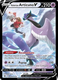 Galarian Articuno V, Astral Radiance Trainer Gallery, no. TG16