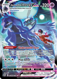 Shadow Rider Calyrex VMAX, Astral Radiance Trainer Gallery, no. TG18