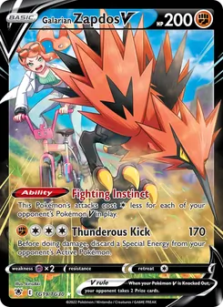 Galarian Zapdos V, Astral Radiance Trainer Gallery, no. TG19