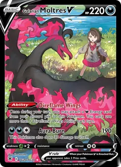 Galarian Moltres V, Astral Radiance Trainer Gallery, no. TG20