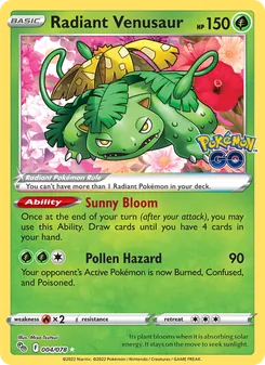 Radiant Venusaur, Pokémon GO, no. 004