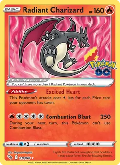 Radiant Charizard, Pokémon GO, no. 011