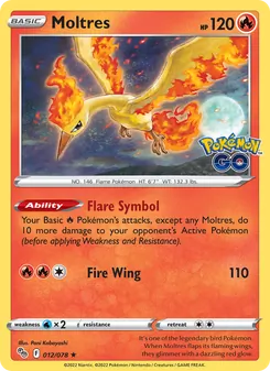 Moltres, Pokémon GO, no. 012
