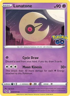 Lunatone, Pokémon GO, no. 034