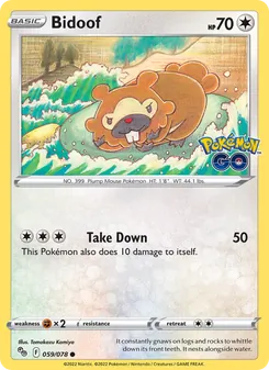 Bidoof, Pokémon GO, no. 059