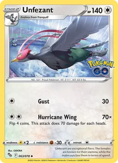 Unfezant, Pokémon GO, no. 063