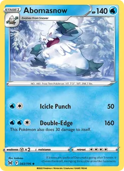 Abomasnow, Lost Origin, no. 043