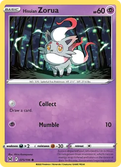 Hisuian Zorua, Lost Origin, no. 075