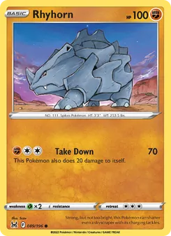 Rhyhorn, Lost Origin, no. 089