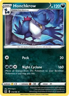 Honchkrow, Lost Origin, no. 115
